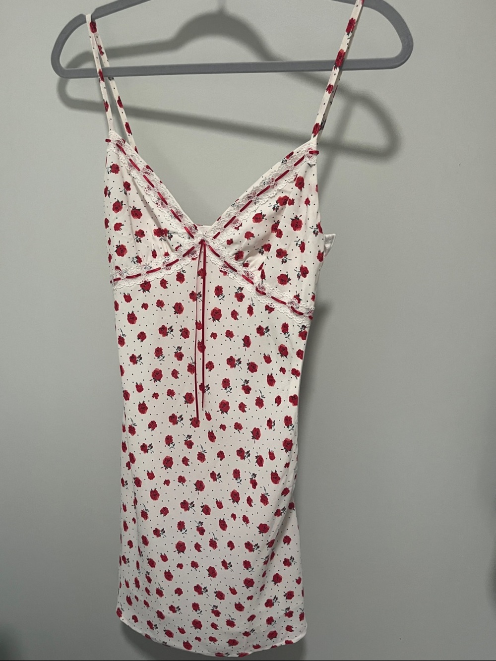 Princess Polly White Mini Dress with Red Floral Print